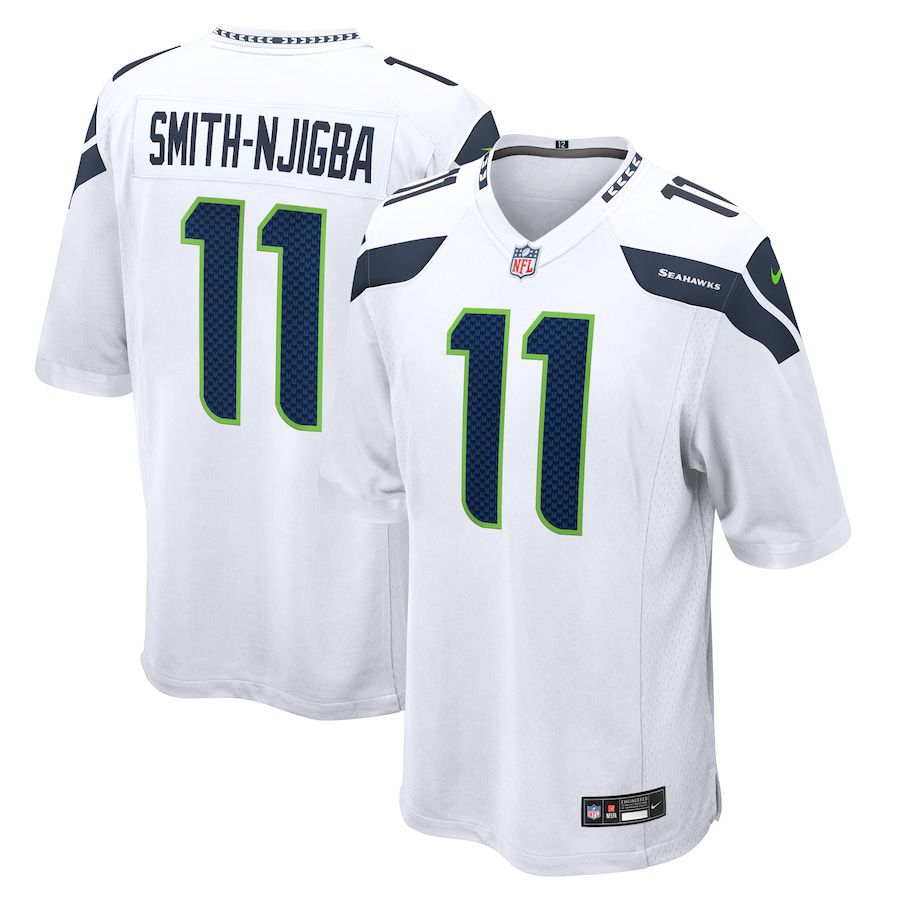 Men Seattle Seahawks 11 Jaxon Smith-Njigba Nike White Away Game NFL Jersey